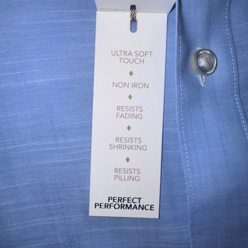 Roundtree & Yorke Gold Label Button Down Men Stretch Light Blue 3XB NEW - Picture 3 of 8
